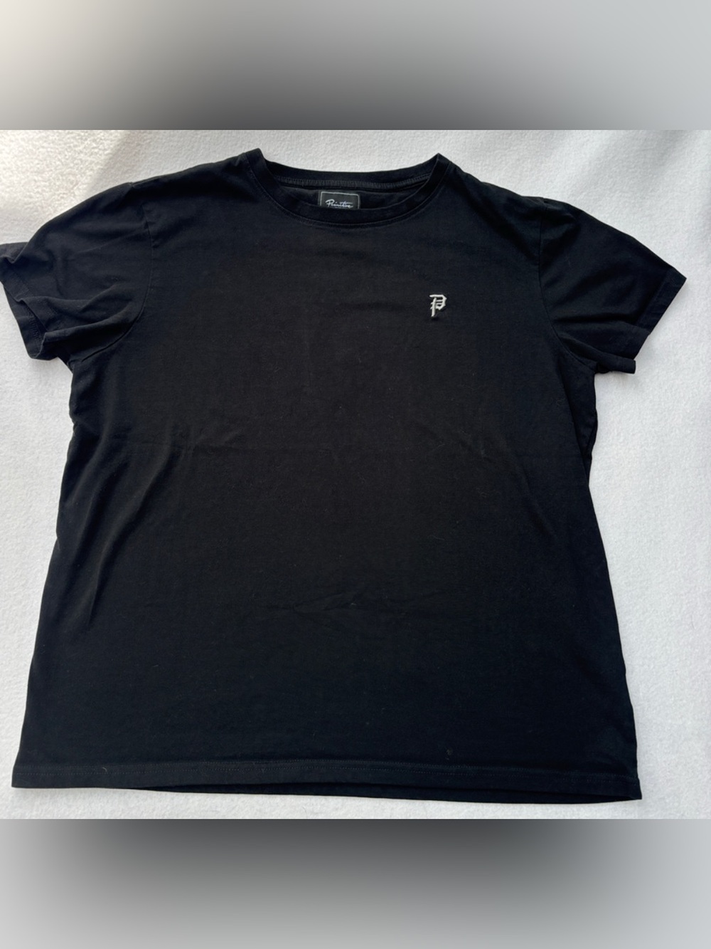 Primitive Black Crewneck T-Shirt with Small White Logo